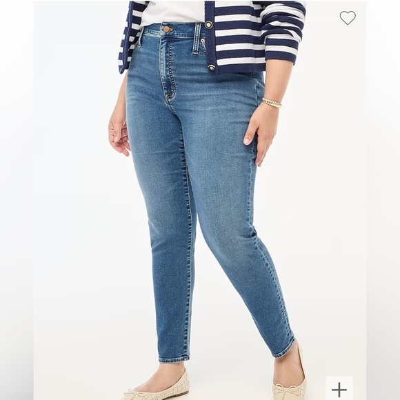 J crew cadet navy 9" mid-rise skinny jean in signature stretch+ - Picture 4 of 9